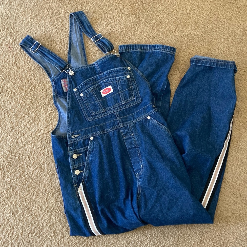 Vintage Revolt Overalls with Racing Stripe - size medium